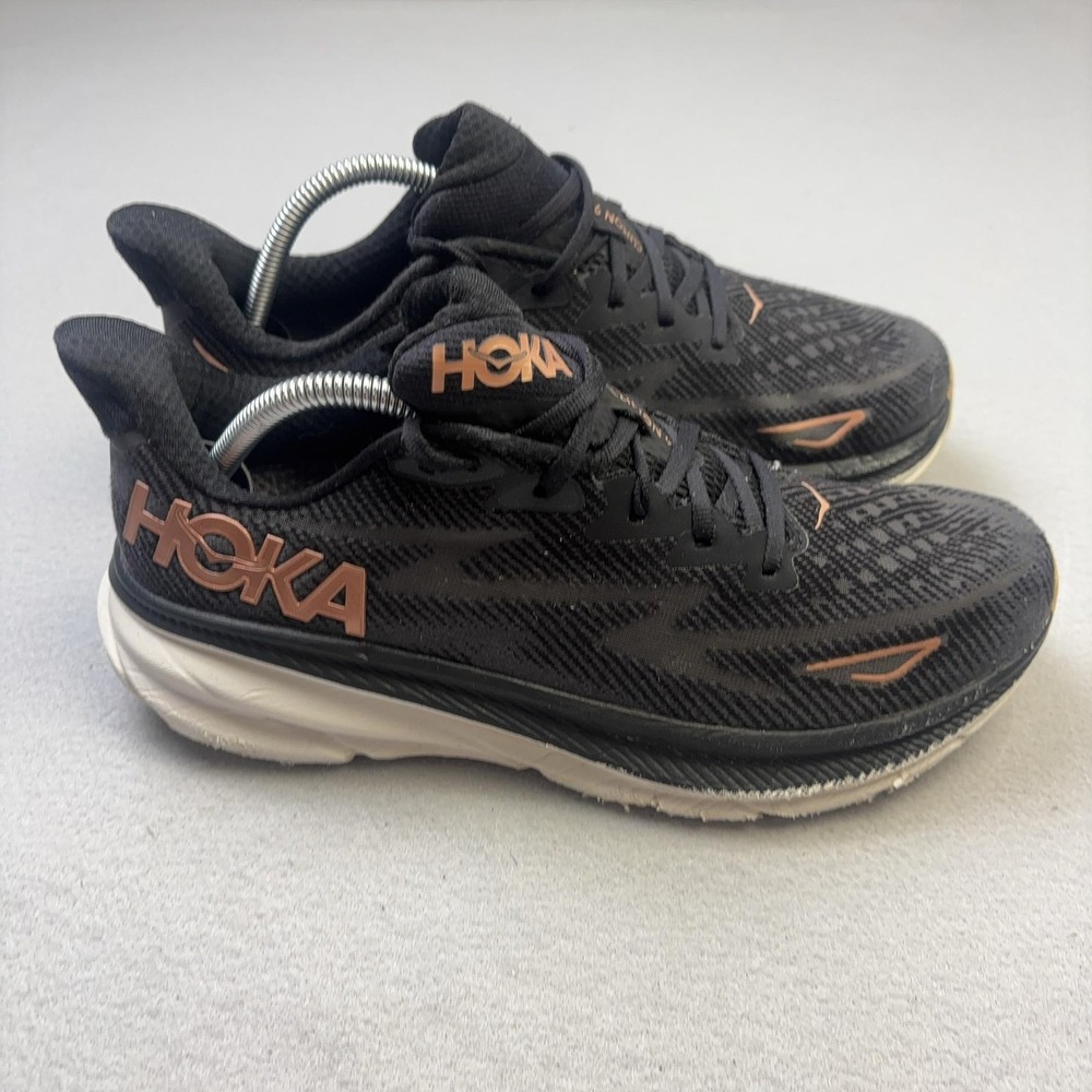 Hoka One One Clifton 9 Shoes Womens Size 11 Black Running Sneakers 1127896 BRGL
